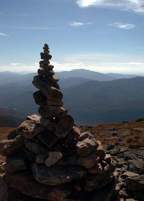 Alpine Sentinel on Mt. Lafayette
Rock Cairn: navigational aid in whiteout conditions
Keywords: franconia ridge hiking cairn lafayette